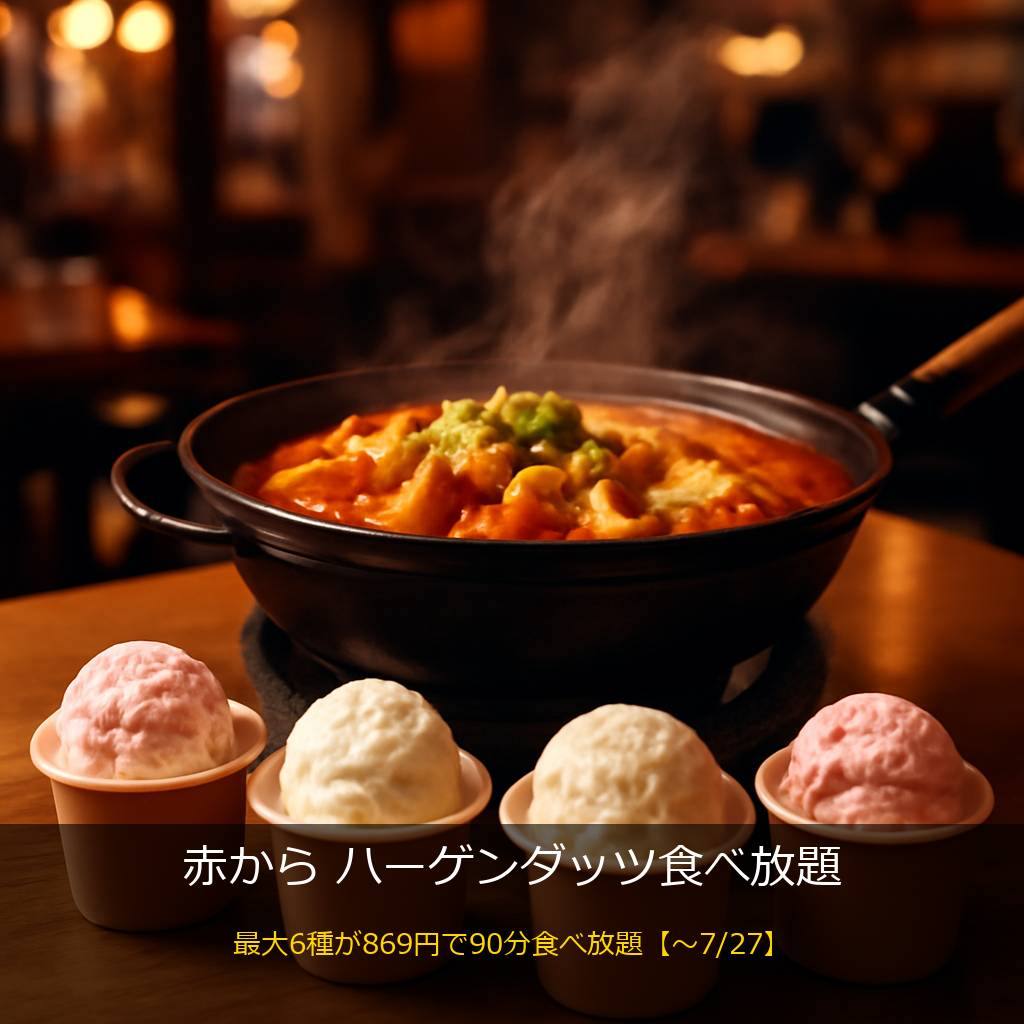 赤からのハーゲンダッツ食べ放題と赤から鍋