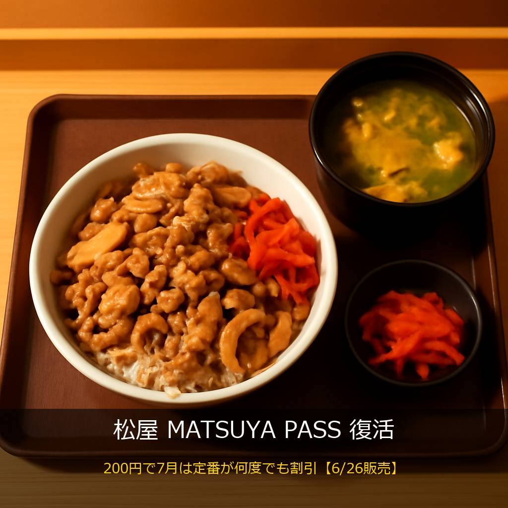 松屋の牛めしとMATSUYA PASS