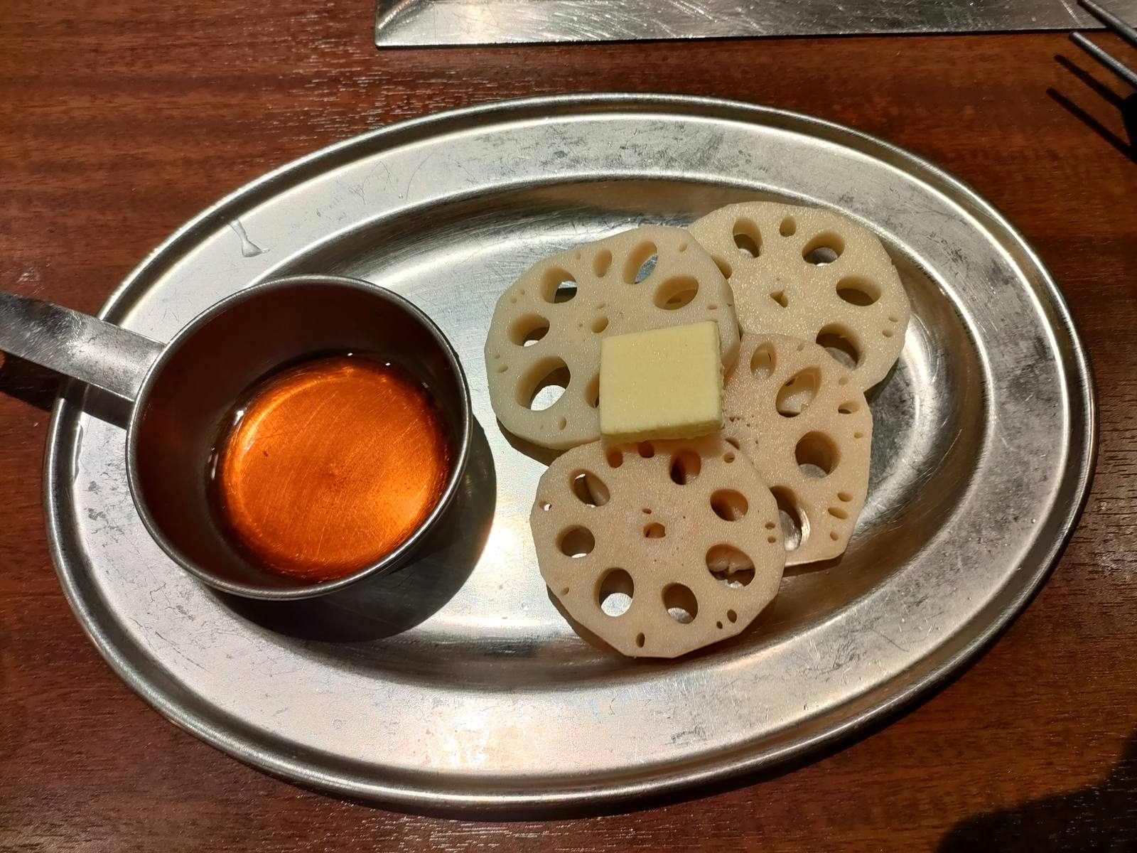 お好み焼本舗のパリパリれんこんステーキ