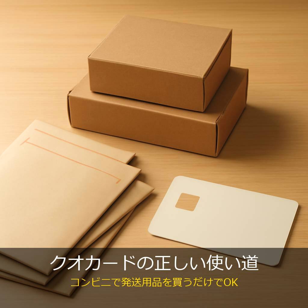 クオカードをコンビニで発送用品に使う