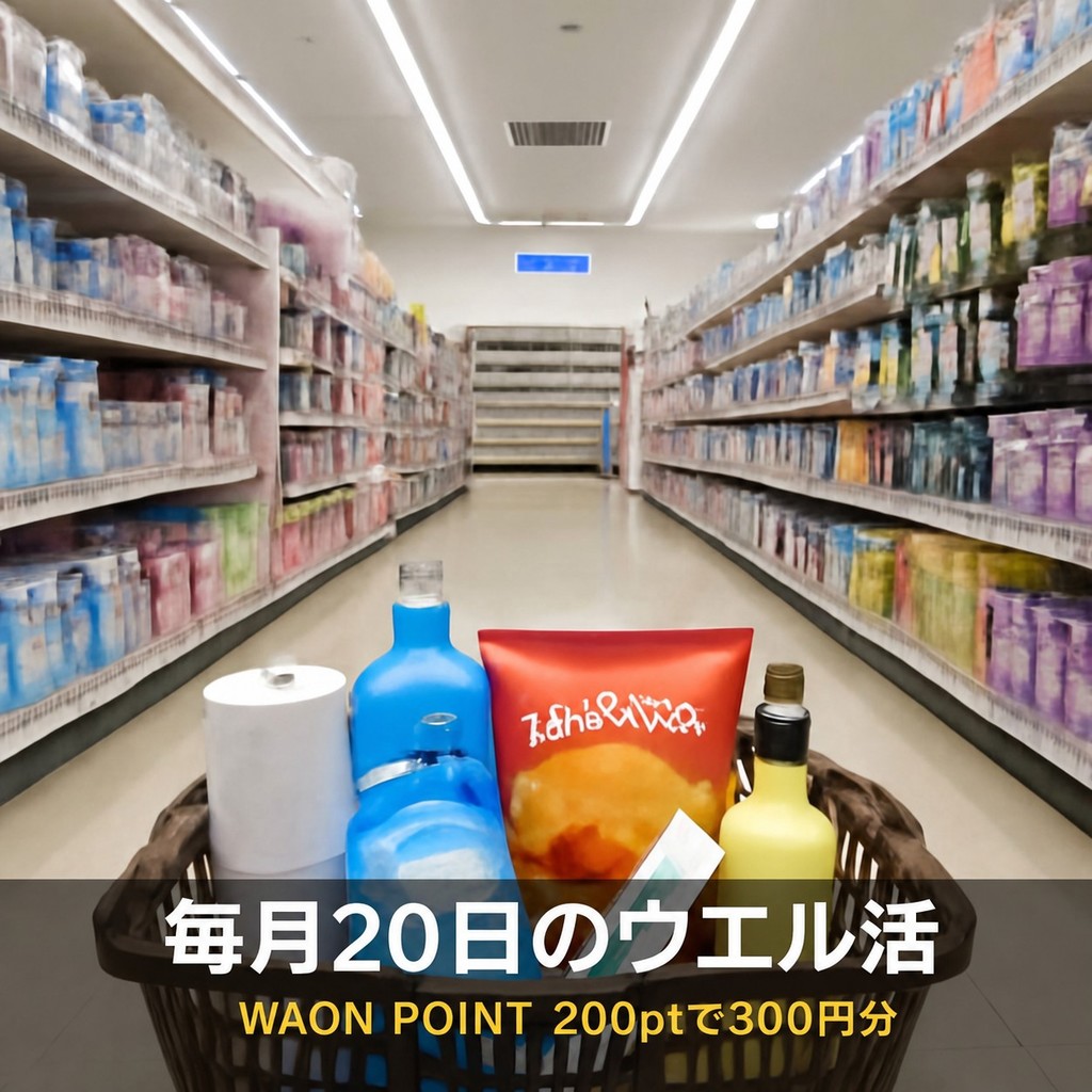 毎月20日のウエル活。WAON POINT 200ポイントで300円分